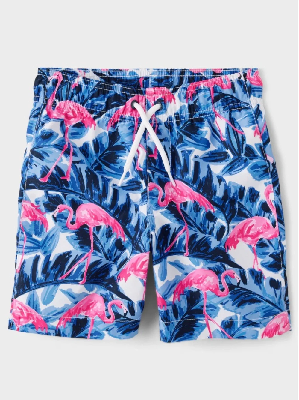 NWT The Children’s Place Blue Swim Trunk with Pink Flamingo Print Size Medium